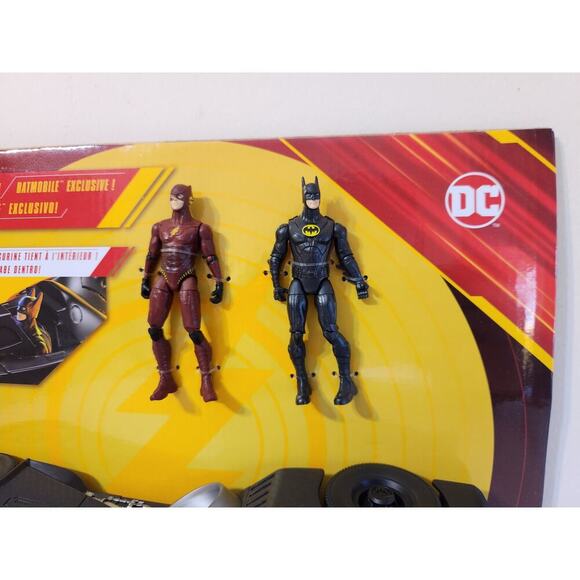 (NEW) DC The Flash Young Barry Batman Batmobile 3 Pack Spin Master 4” Inch 2023 - Picture 2 of 6